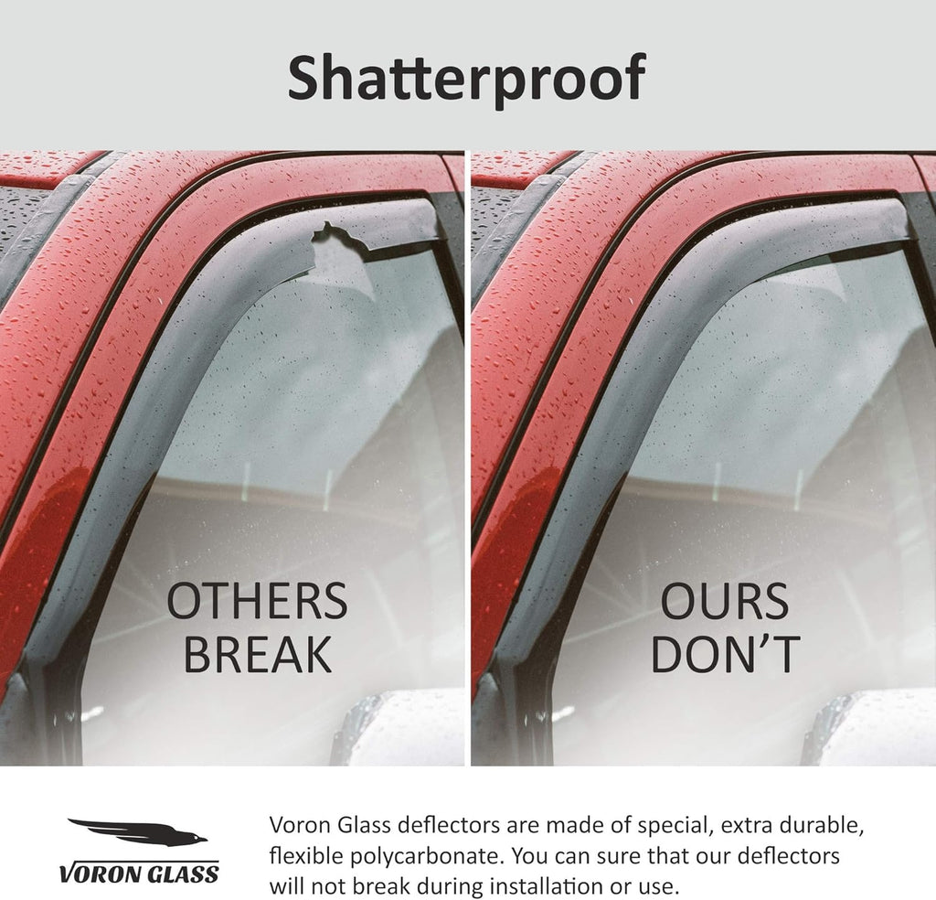 Voron Glass in-Channel Extra Durable Rain Guards for Toyota Highlander 2020-2025, Window Deflectors, Vent Window Visors, 4 Pieces - 200443