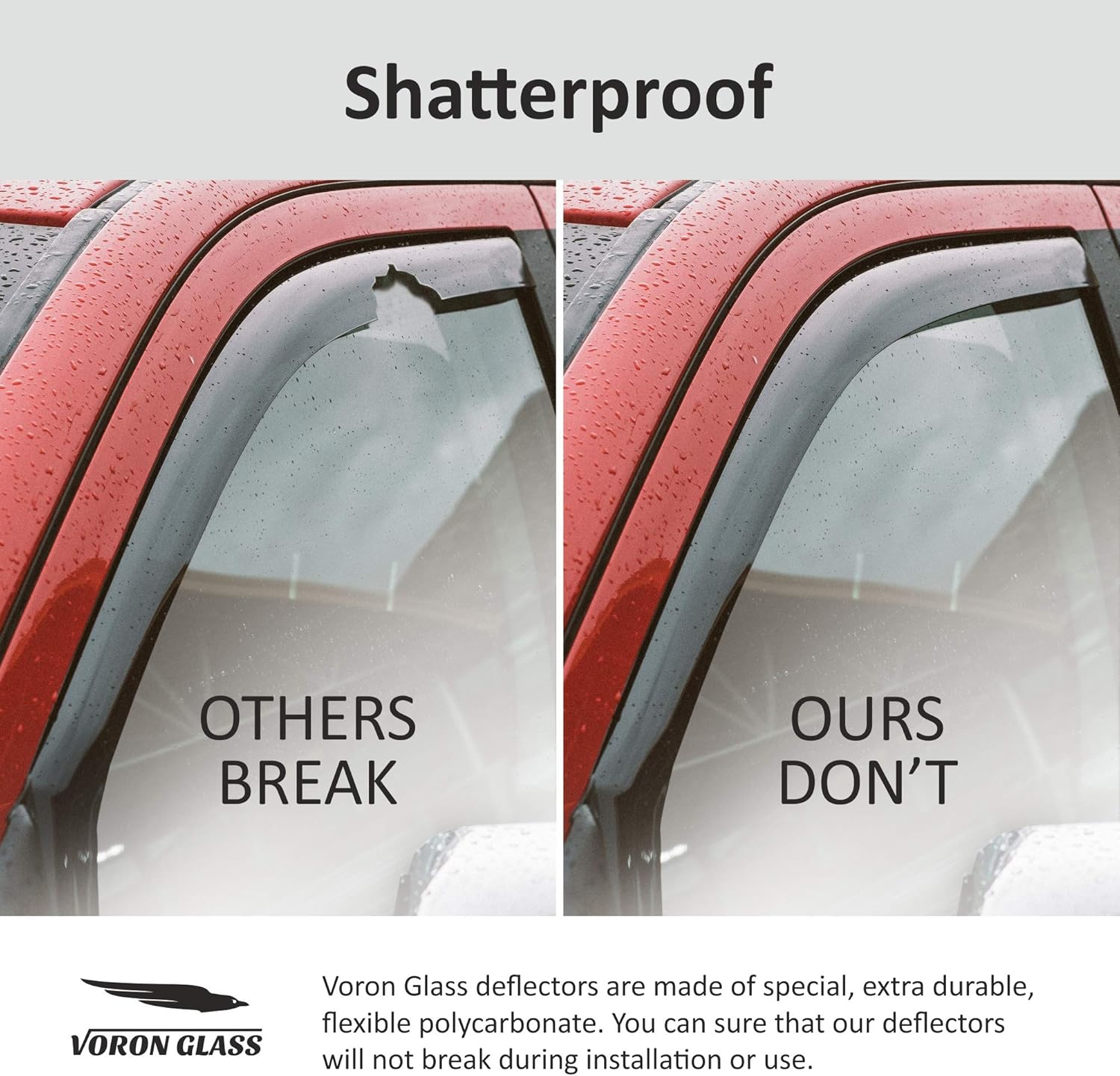 Voron Glass in-Channel Extra Durable Rain Guards for Ford F150 2004-2014 SuperCab, Window Deflectors, Vent Window Visors, 4 Pieces - 230181