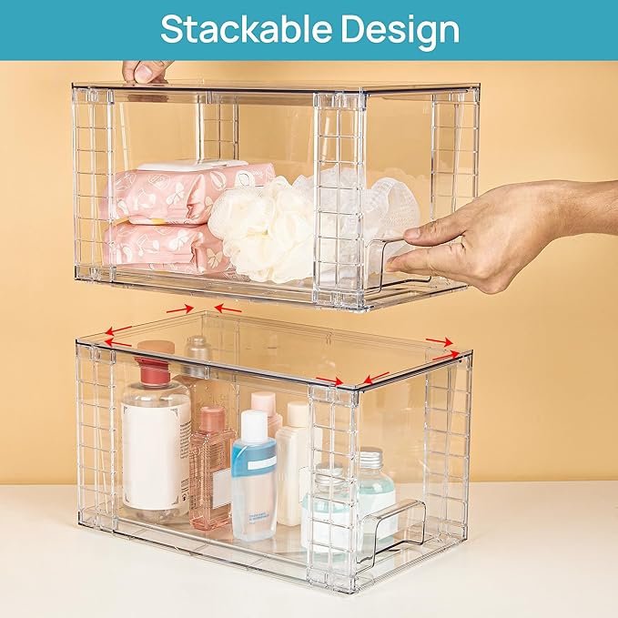 Vtopmart 4 Pack Large Stackable Storage Drawers, Medicine Organization - Image 8