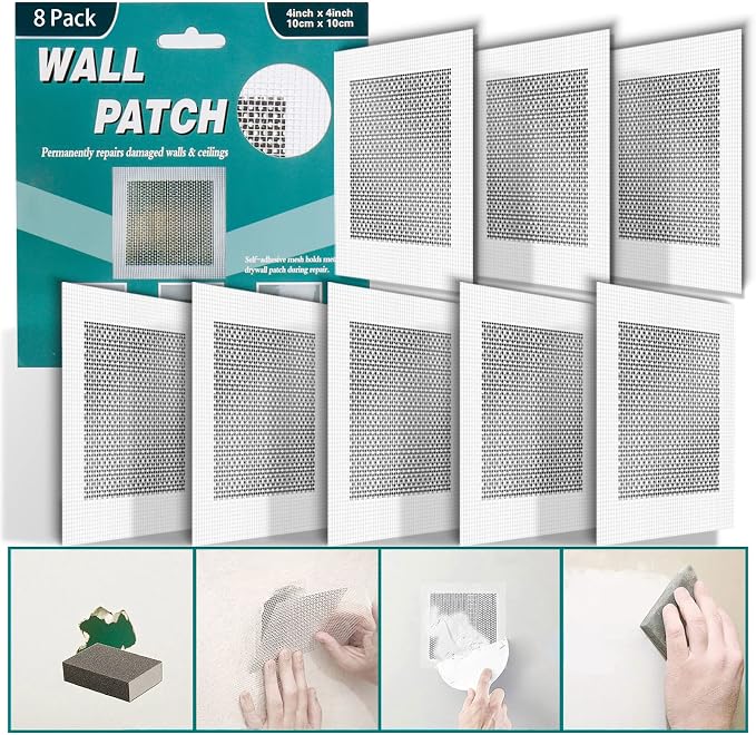8Pcs 4 Inch Drywall Patch, Wall Repair Patches Wall Hole Repair Patch | Wall by Ausvrkkit