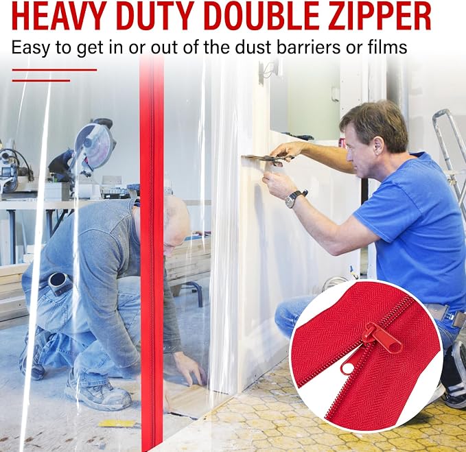 12FT Exclusive Patent Dust Barrier Poles Kit, Spring Retractable Loaded Wall - Image 6