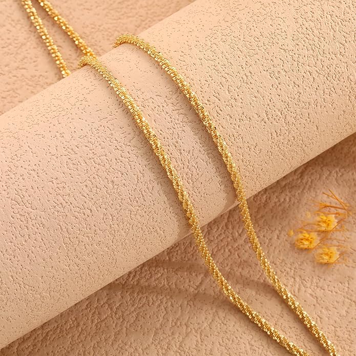 Risamil 14K Gold Plated Ankle Bracelets for Women, Anklets for Women Waterproof Layered Ankle Bracelets for Women Teen Girl Herringbone Anklet Set Summer Foot Jewelry Gifts