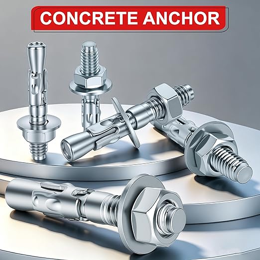 1/2 x 4-1/2 inch Wedge Anchors, Galvanized Concrete Anchors, Concrete Wall - Image 4