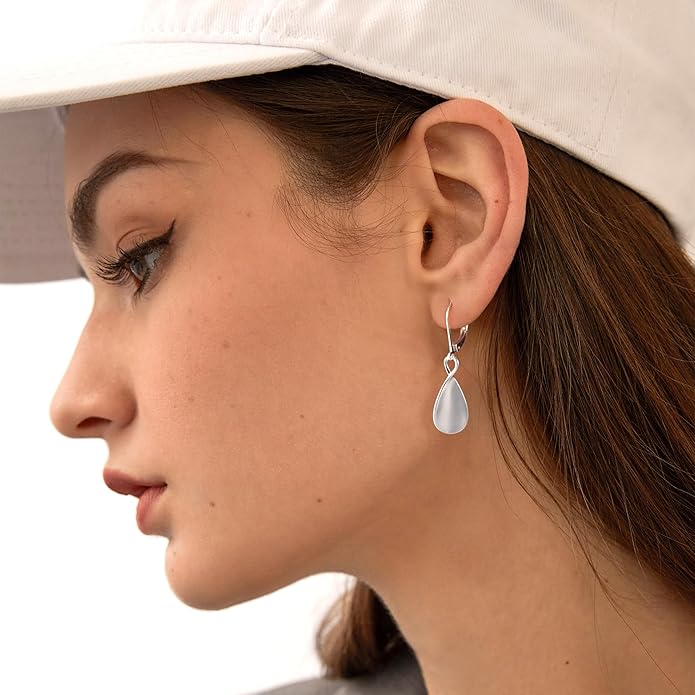 925 Sterling Silver Teardrop Dangle Earrings for Women Leverback Drop Dangle Earrings Jewelry Hypoallergenic Sterling Silver Teardrop Earring for Women Gifts