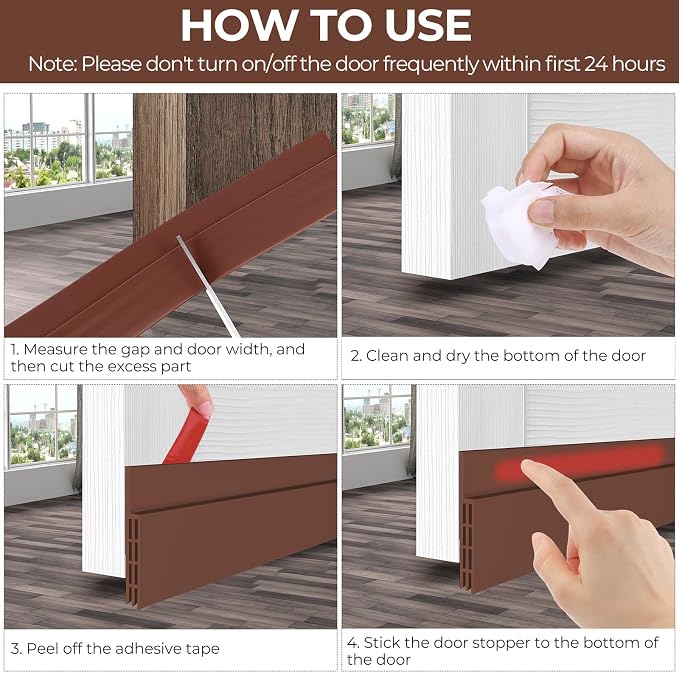 Ohuhu Door Draft Stopper, for interior exterior doors, 3-layer soundproof - Image 4