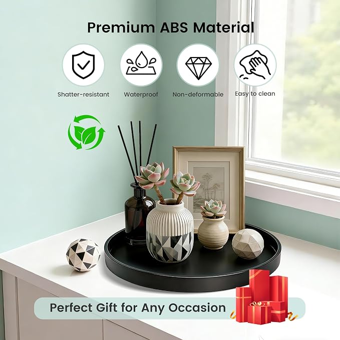 1 Pack 12" Bathroom and Vanity Tray, ABS Bathroom Counter Organizer, Coffee - Image 5