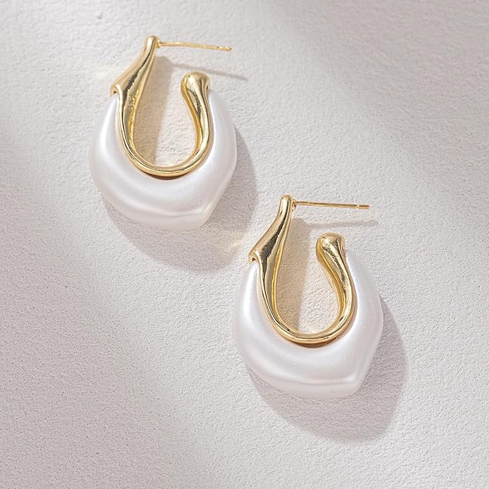 Acrylic Hoop Earrings Chunky Huggie Statement Vintage Earrings Cute Resin Drop Earring Trendy Jewelry Gifts for Women