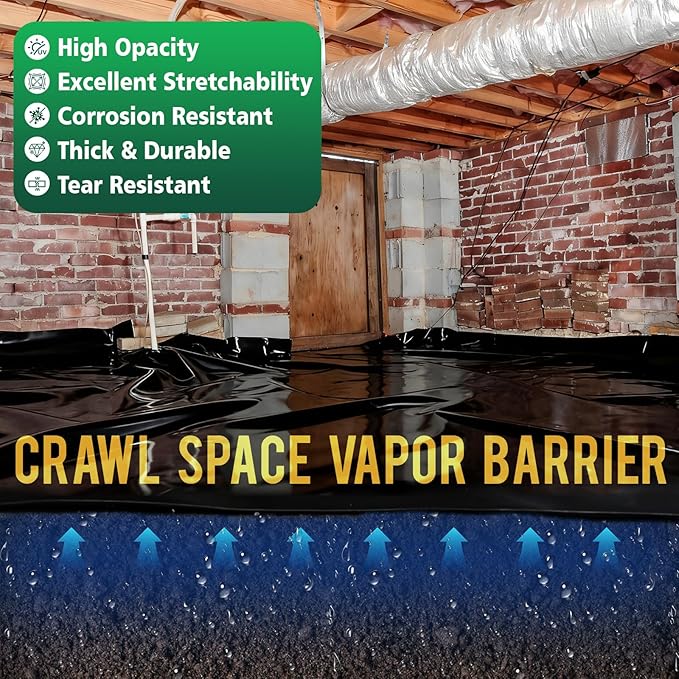 10 Mil 10 FT X 25 FT Plastic Sheeting Heavy Duty Thick LLDPE Black - Image 4