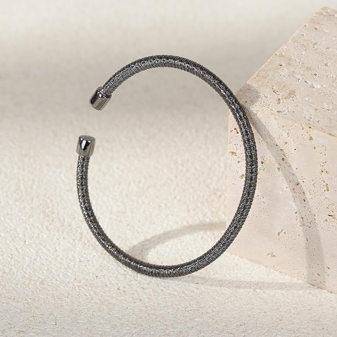 Cuffs Bracelet for Women Minimalist Gold Coil Craft Cuff Bracelet Italian Coil Craft Handmade Jewelry Christama Birtherday Gift