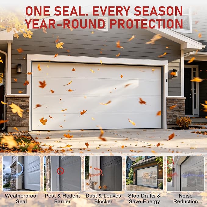 Garage Door Seal Top and Sides - 40 Ft Garage Door Weather Stripping Side Seal - Image 3