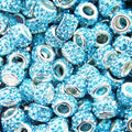 200Pcs Rhinestone Large Hole Beads Spacer Beads Sky Blue European Craft Big Beads Large Hole Rhinestones Lampwork Murano Bead Fairy Wand Garden Beads for DIY Bracelet Necklace Jewelry Making Supplies