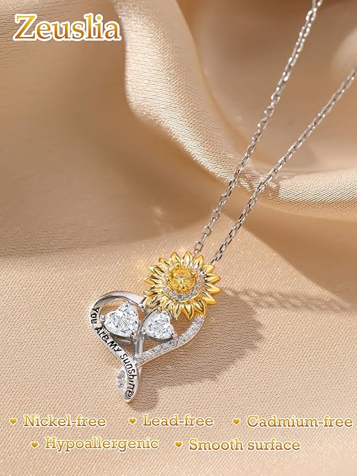 Valentine's Day Gifts for Wife 925 Sterling Silver Double Birthstone Pendant Necklaces I Love You for Always and Forever Necklace Anniversary Birthday Gifts for Wife Girlfriend Mom Her