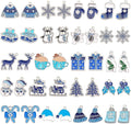 MARFOREVER 40Pcs/20 Pairs Winter Charms, Christmas Winter Charms for Jewelry Making, Snowflake Snowman Polar Bear Penguin Enamel Charm Pendants for Bracelet Necklace Earrings Making Accessories