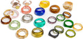 Viva Joya Resin Acrylic Plastic Knuckle Rings for Women, Chunky Trendy Colorful Stackable Jewelry, Statement Dome Thick Rings, Bulk Set