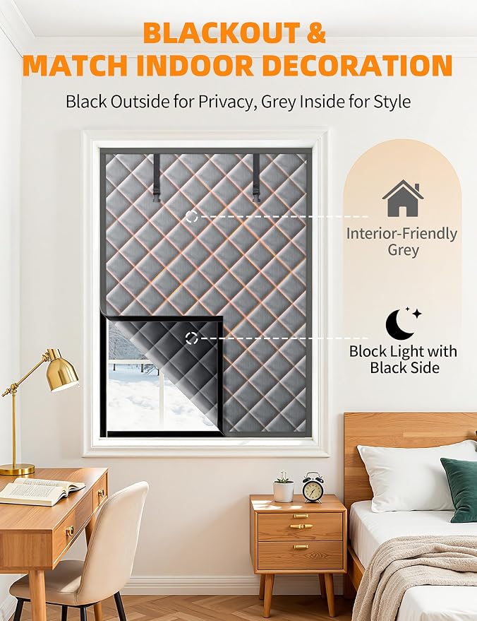 Window Insulation for Winter, 39″×63″ Thermal Window Cover, Dual-Sided - Image 4