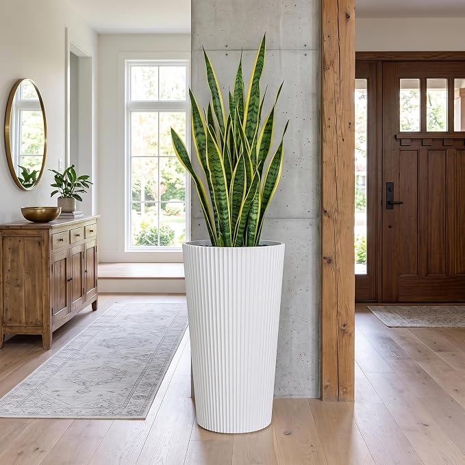 24" Tall Planters for Outdoor Plants Set of 2 - Image 6