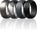 ThunderFit Men's Silicone Rings 10mm Wide 2.5mm Thick Rubber Bands, Breathable, Variety Multipack 1-10