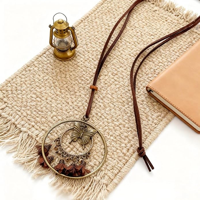 Boho Necklaces for Women, Vintage Pendant Necklaces Two Layers of Wear Choker, Adjustable Trendy Necklace Hippie Handmade Fashion Jewelry Accessories, Birthday Gifts