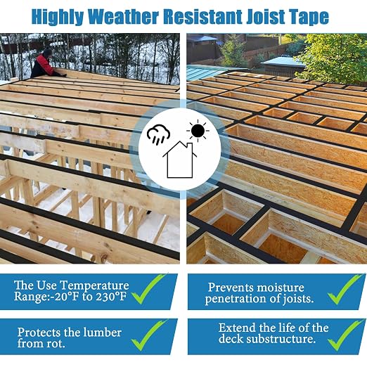 Deck Joist Tape 2''×50', 4 Pack Weather-Resistant Joist Tape - Image 3