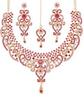 Touchstone Indian jewelry set for women bollywood gold jewellery wedding outfits necklace sets earrings bridal maang tikka fancy costume girls big desi accessories rhinestone in gold or silver tone
