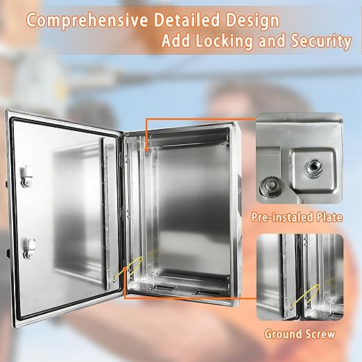 NBCYUNER Stainless Steel Electrical Enclosure 24x16x12 Inch NEMA 4X Enclosure - Image 5