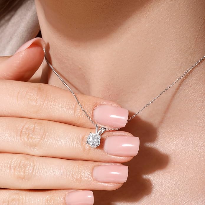 14K Yellow/White Gold Pendant Necklace With 0.50-1.00 TCW Lab Grown Diamond in Pear/Round Shape (E-F Color, VVS-VS), Adjustable Length from 15"-16.5", IGI Certified, Necklaces For Women, Gift For Her