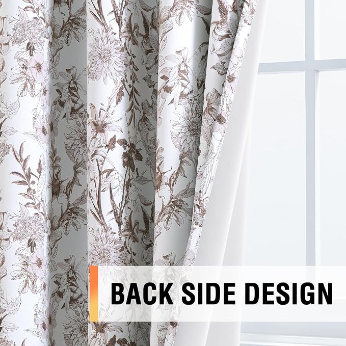 H.VERSAILTEX Blackout Curtains 63 Inch Length 2 Panels Set Floral Print Curtain - Image 5