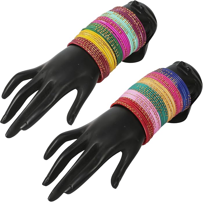Touchstone indian bangles bracelets for women colorful churiyan set return gifts jewelry chudiya bulk pack bollywood metal bangle sets 12 textured vintage colors. Set of 144