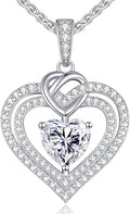 OOBEE Valentines Day Gift Moissanite Heart Necklaces for Women, 1- 4 Carat Moissanite 925 Sterling Silver 14K Gold Plated Pendant Necklace, Ideal Anniversary Birthday Christmas Mothers Day Jewelry Gifts for Mom Wife Her Girlfriend Daughter