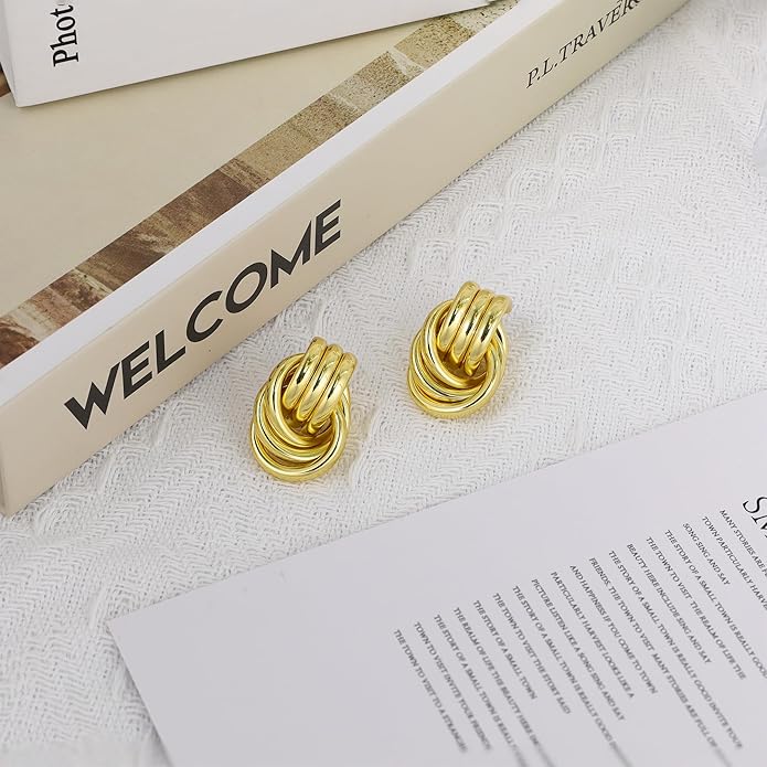 Geometric Earrings for Women, Chunky Dangle Earrings Trendy Vintage Statement Earrings Dupes Jewelry for Women