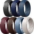 ThunderFit Men's Silicone Rings 10mm Wide 2.5mm Thick Rubber Bands, Breathable, Variety Multipack 1-10