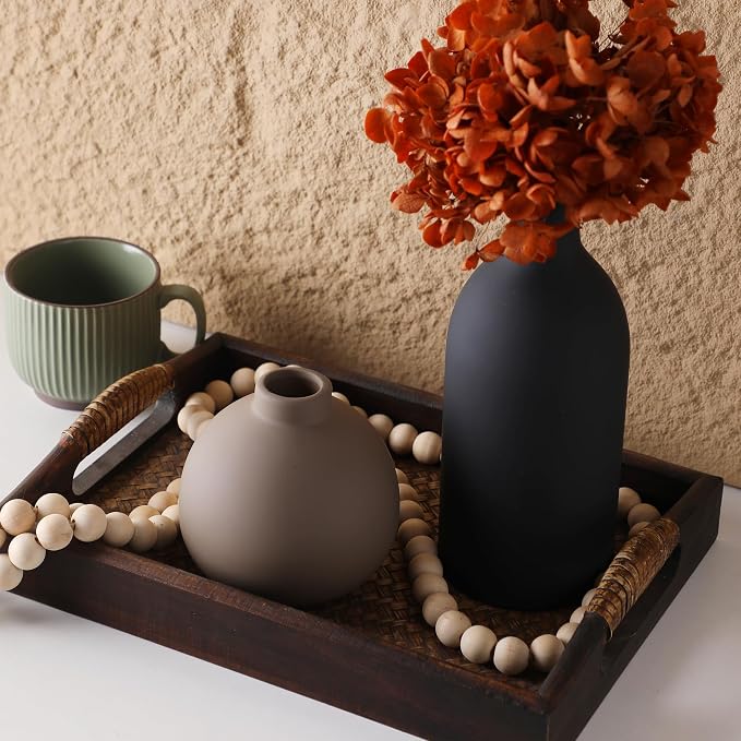 Ceramic Vase Set of 3, Vases Home Decor Rustic Farmhouse Decor Pottery Vases - Image 4