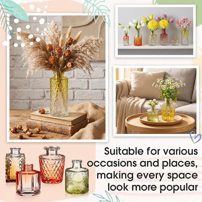 Yaomiao 30 Pcs Glass Bud Vases Centerpieces, Mini Colored Flower Vase - Image 6