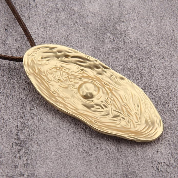 Women's Leather Long Necklace Bohemian Style Circle Retro Pendant Necklace Women's Jewelry