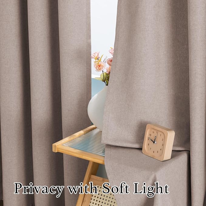 H.VERSAILTEX Room Darkening Curtains 84 inches Long 2 Panels Set, Faux Linen - Image 6
