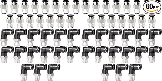 TAILONZ PNEUMATIC Elbow and Straight Combination 1/4 Inch Tube OD x 1/8 Inch by TAILONZPNEUMATIC