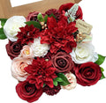 FACINOC Roses Artificial Flowers Red Bouquet Box Set Fake Flower by FACINOC