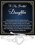 Daughter Infinity Heart Bracelet, Daughter Jewelry Gift From Mom or Dad with Message Card and Box Meaning