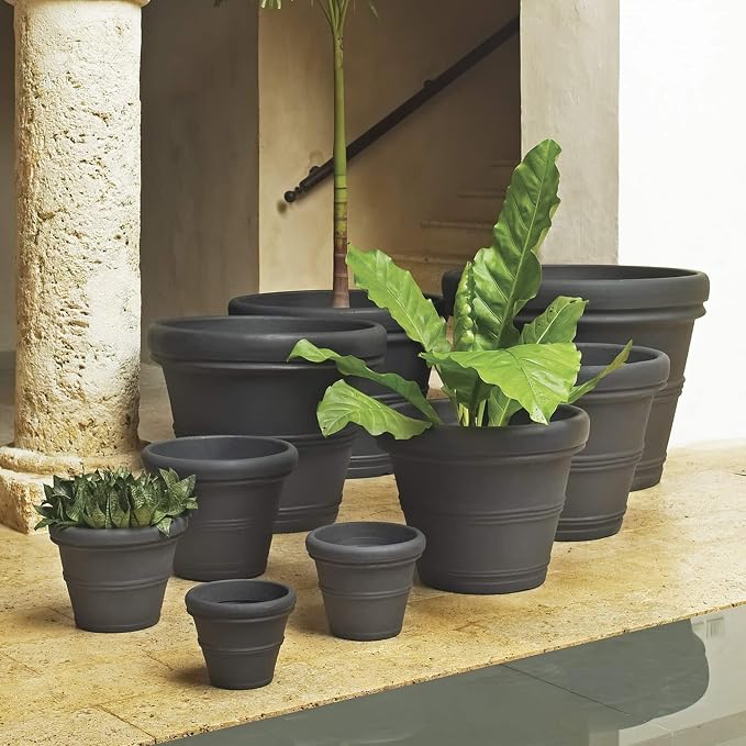 Crescent Garden Brunello Classic Rolled Rim Planter Pot, Indoor/Outdoor - Image 6