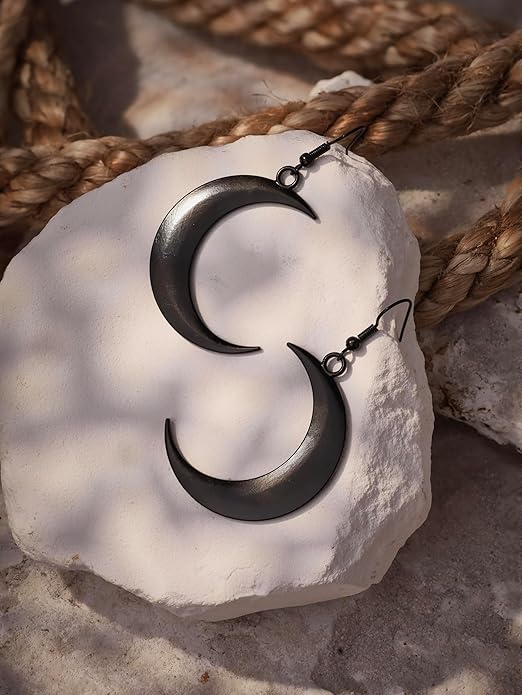 MINACHI Simple Crescent Moon Dangle Drop Earrings, Fashion Statement Jewelry Gift for Women
