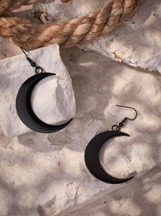 MINACHI Simple Crescent Moon Dangle Drop Earrings, Fashion Statement Jewelry Gift for Women