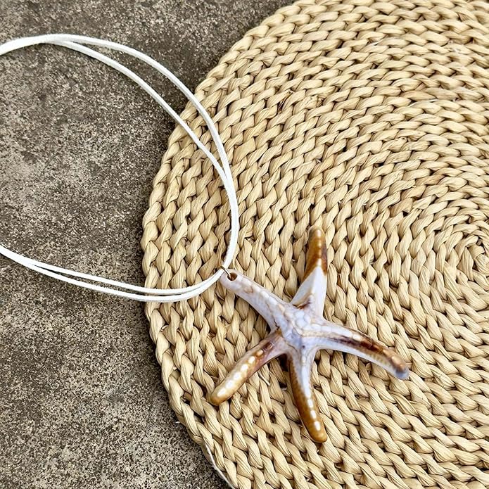 Starfish Necklace for Women,Vintage Gold Starfish Pendant Necklace Boho Colorful Rope Necklace Beach Party Classic Accessory
