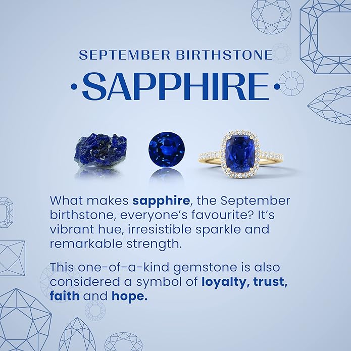Angara Natural Blue Sapphire Pendant for Women | Shell Style Oval Sapphire and Diamond Pendant in 14K Solid Gold/Silver/Platinum With 18" Chain | September Birthday, Gemstone Jewelry Gift