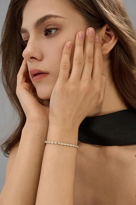 14K Gold Filled Tennis Bracelet for Women-3mm,4mm 5mm CZ Stone Classic Gold Bracelet for Women, Valentines, Mothers, Christmas Jewelry Gift for Women