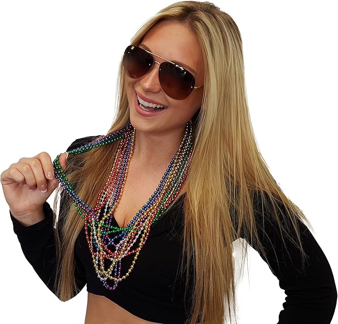 Festive Metallic Beaded Necklaces