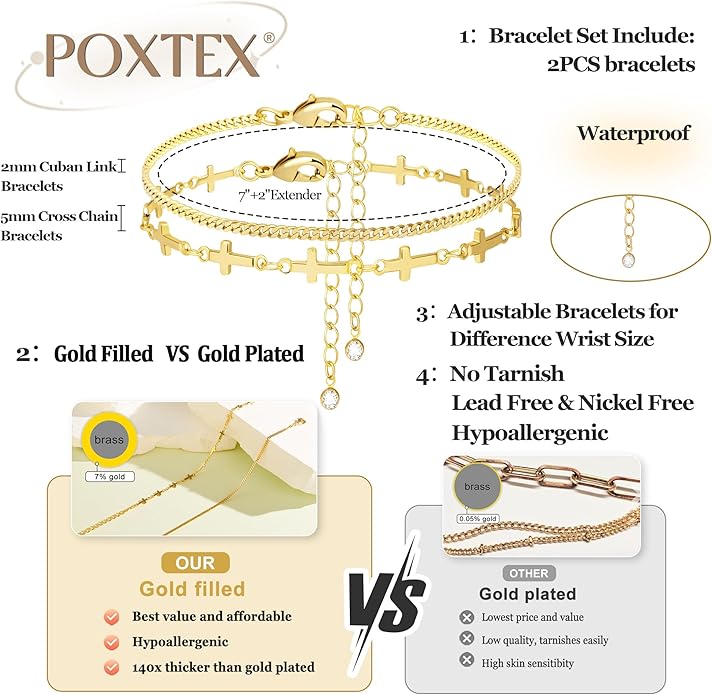 Gold Bracelets Set for Women Stack, Dainty Thick Bracelets Stack for Women Trendy, Simple Thin Gold Plated Cuff Stackable Bracelets With Beaded Cuban Paperclip Snake Rope Bangle Hand Chain Jewelry Gifts for Women Non Tainish