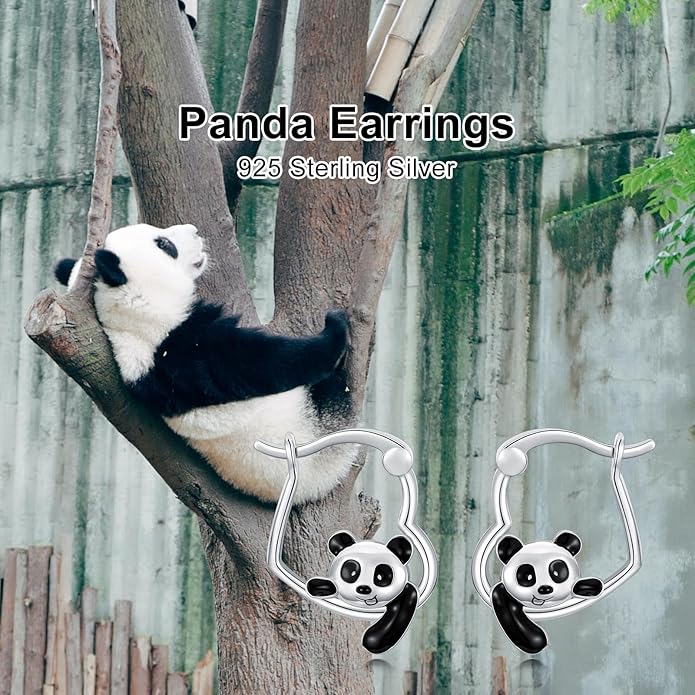 Hypoallergenic Earrings Rabbit Tiger Teddy Koala Puppy Panther Peacock Earrings Sterling Silver Animal Hug Hoop Earrings Jewelry Mothers Day Graduation Birthday Gifts for Women