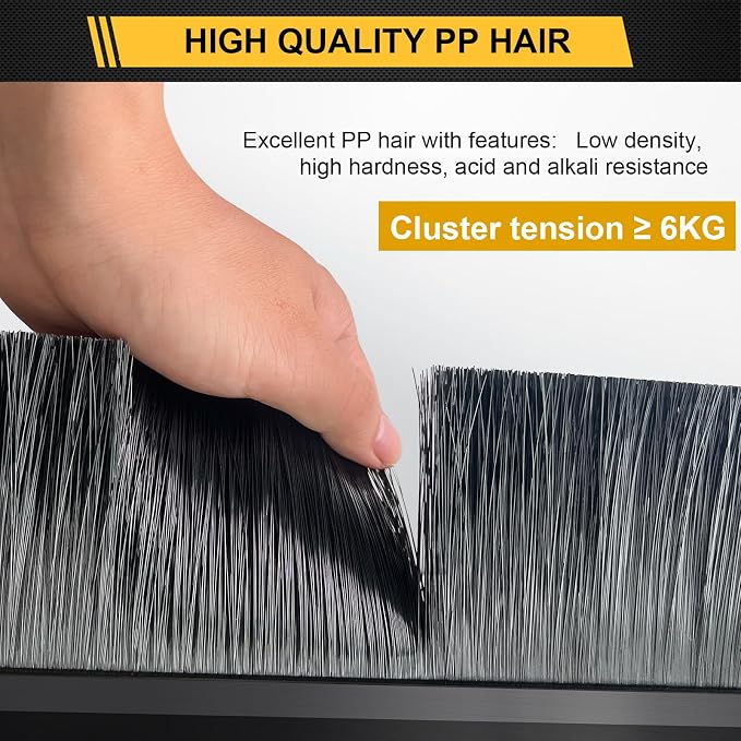 10-Pack Garage Door Brush Seal – Cepia Black Bottom Sweep – Roll-Up Door - Image 5