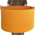 Extra Large 115L Orange Basket, 23.6"x15.7" Woven Cotton Rope Bins by MEGASKET