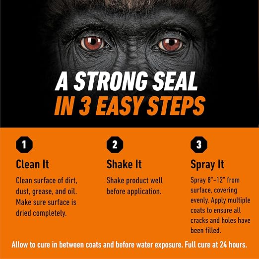 Gorilla Waterproofing Spray, 16 oz, Flexible Rubberized Coating | Paintable and - Image 6